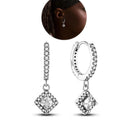 925 Sterling Silver Heart Earrings with Zircon Stones - Elegant Women's Jewelry  ourlum.com PTE049  