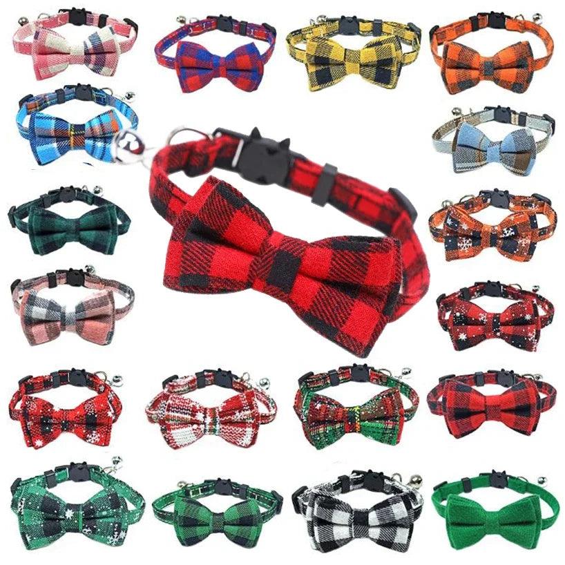 Bowknot Cat Bow Tie Collar with Bell: Stylish Breakaway Safety Collar  ourlum.com   