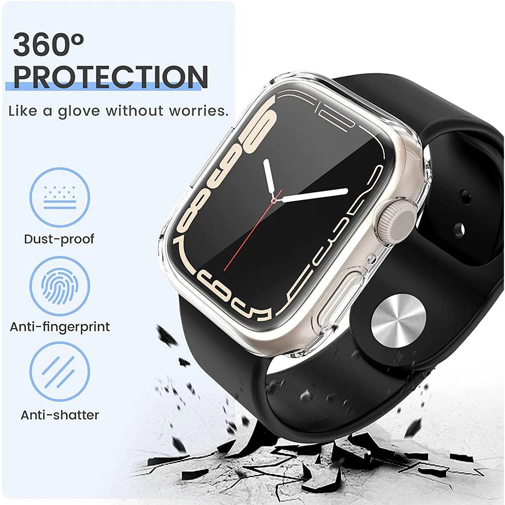 Apple Watch Screen Protector & TPU Bumper Cover Combo - Full Coverage for Series 9, 8, 7, SE, 6, 3  ourlum.com   