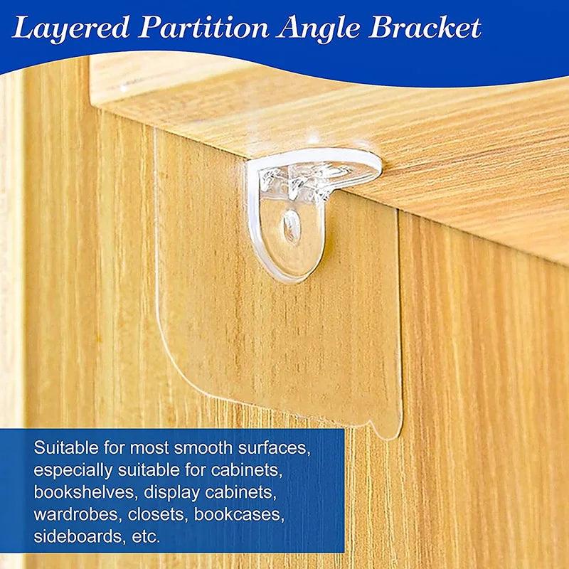 Adhesive Shelf Bracket: Strong Load Capacity & Stylish Clear Design  ourlum.com   