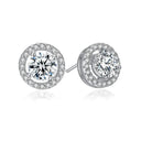 Starlight Elegance Silver Star Stud Earrings Dazzling Zircon Design