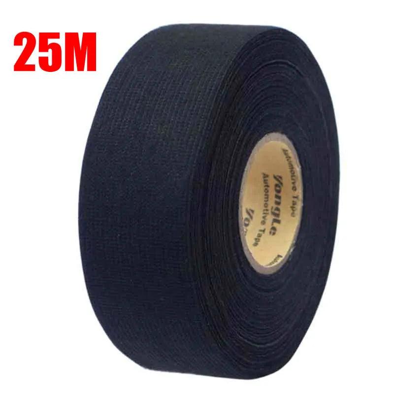25M Adhesive Cloth Tape for Car Auto Cable Looms - Black  ourlum.com   