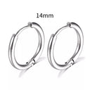 Simple Stainless Steel Hoop Earrings for Cartilage Piercings