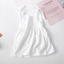 Cotton Sleeveless Toddler Girl Summer Dress with Pockets for Girls 1-5 Years  ourlum.com White 1-2years 