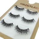 NEW 3Pairs Mink Lashes 3D Mink Eyelashes Invisible Band Natural Black Mink False Eyelash Full Strip cilios posticos Reusable  ourlum.com 3pairs5d06  