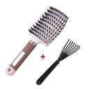 Hair Scalp Massage Comb Bristle Nylon Hairbrush Wet Curly Detangle  Anti-Static Hair Brush Professional Salon Hairdressing Style  ourlum.com A White and Brush  