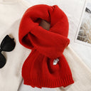 Women's Solid Color Wool Knitted Warm Thickened Scarf Gaiter