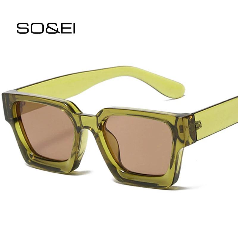 Trendy Unisex Retro Square Sunglasses - UV400 Protection in Vibrant Candy Colors