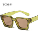 Trendy Unisex Retro Square Sunglasses UV400 Protection