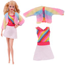 Barbie Doll Fashion Set: Chic Coat and Dress for Dolls