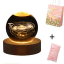 Valentines Day Gift  Galaxy Crystal Ball lamp 3D planet moon lamp USB LED night light  ourlum.com Gift box limit-A-03  