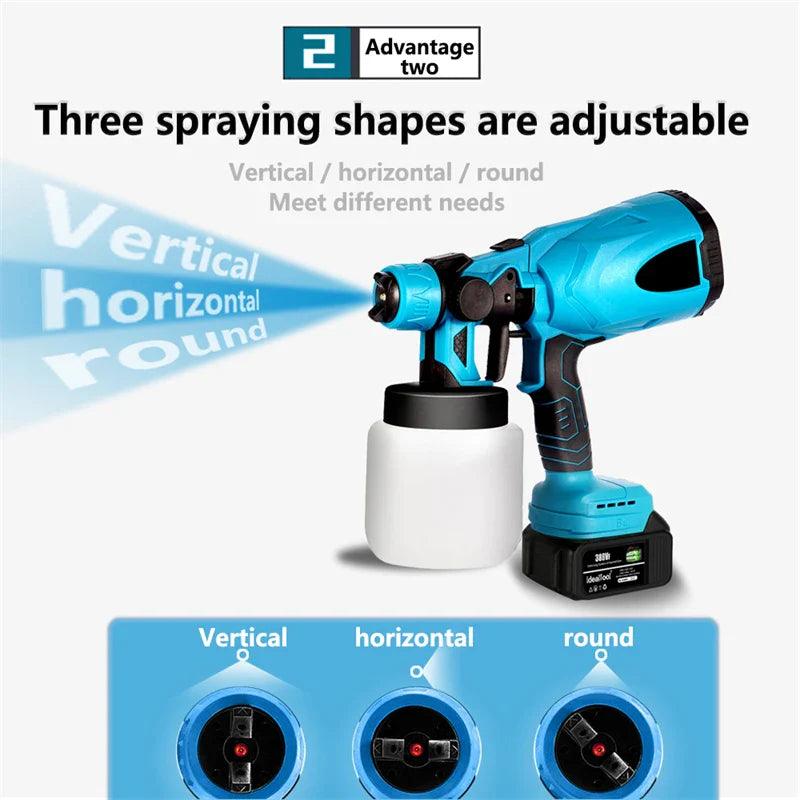 Electric Spray Gun 800ML High Power Cordless Handheld Electric Paint Sprayer Home DIY Easy Spraying For Makita 18V Battery  ourlum.com   