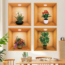 PVC Creative Green Plant Simulate 3D Wallpapers Self Adhesive Wall Stickers