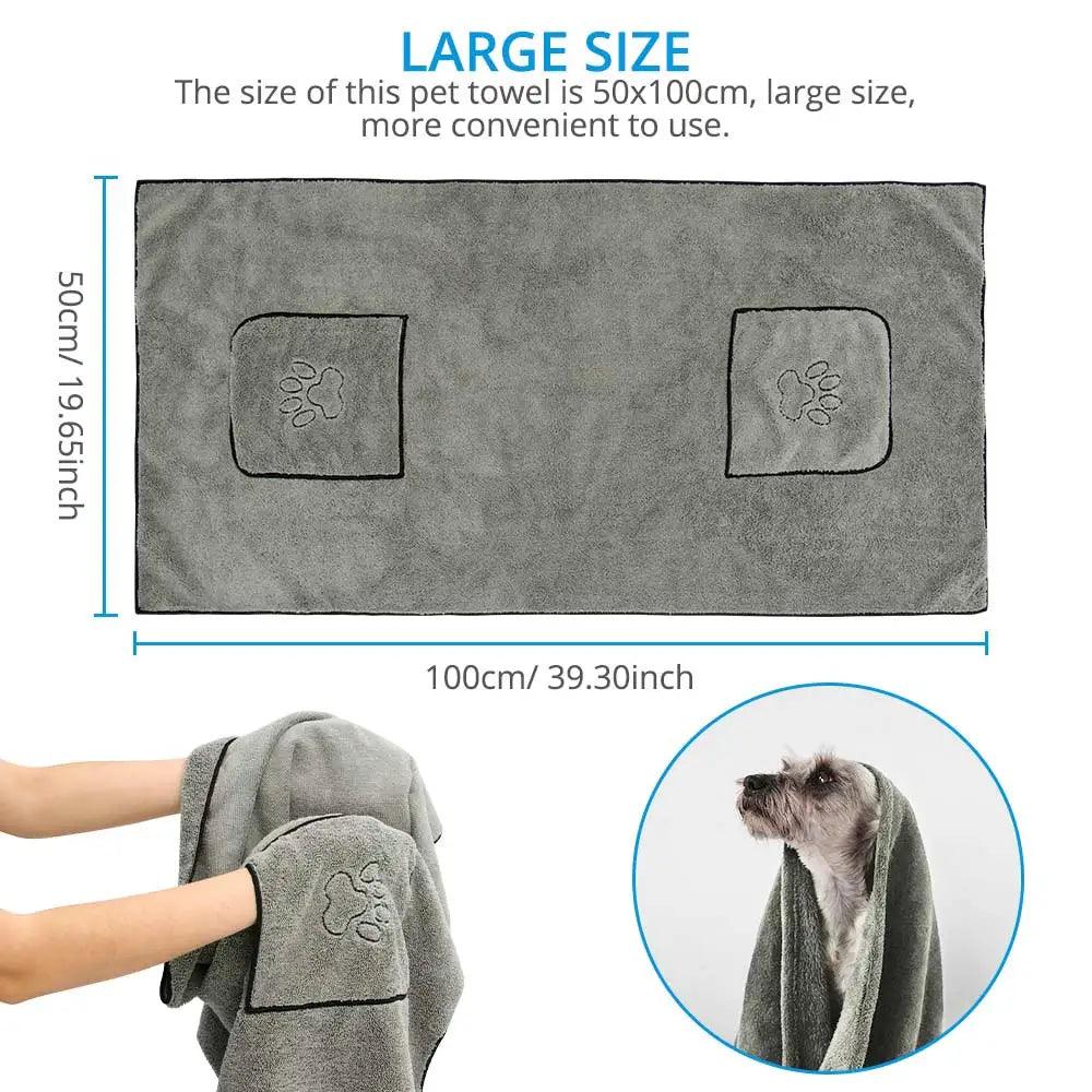 Super Absorbent Pet Towel Bathrobe for Dogs & Cats: Quick-Drying Microfiber Robe  ourlum.com   