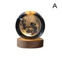 USB Night Light LED Crystal Ball Table Lamp 3D Moon Planet Galaxy Decor for Home Children's Table Lamp Party Birthday Xmas R8Z5  ourlum.com Moon China 