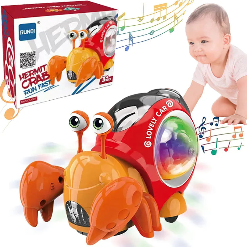 Crawling Crab Electronic Pet Toy: Interactive Dancing Hermit Crab with Music & Light  ourlum.com   