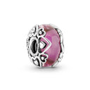 New 2023 Fashion Pink Pansy Flower Pendant Bead 925 Sterling Silver