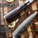 Laser-Etched Damascus Kitchen Cleaver & Knife Set