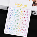 Celestial Gold Nail Art Sticker Set - Sun Moon Star Theme