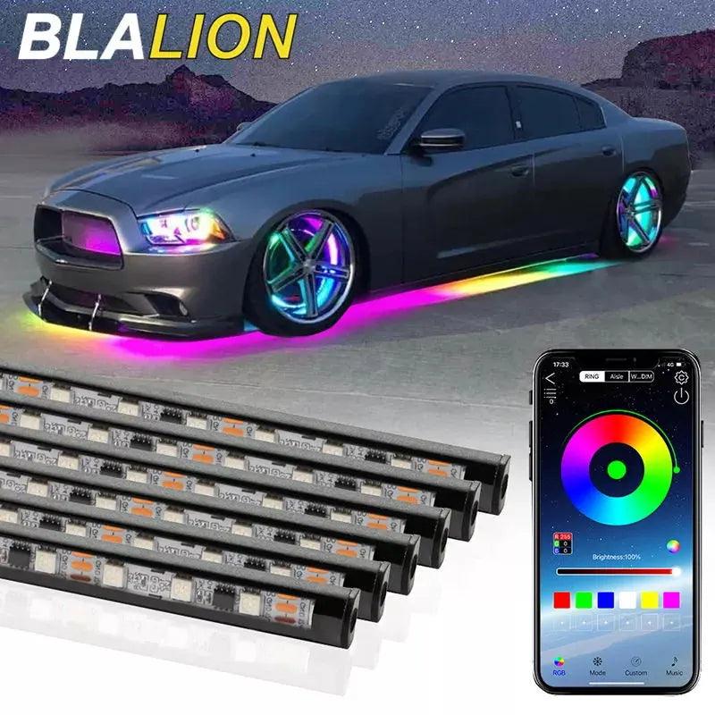 SEAMETAL Car RGB Neon Underglow Lights with Music Sync for Auto Décor  ourlum.com   