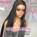 Glueless HD Lace Front Human Hair Wig Bone Straight Style