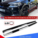 2pcs Gloss Black Carbon Fiber MP Style Side Skirt Extension For BMW F15 X5 F85 X5M F16 X6 F86 X6 M