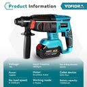 Yofidra 26MM Brushless Electric Hammer Drill Multifunctional Rotary Cordless Rechargeable Power Tools For Makita 18V Battery  ourlum.com   