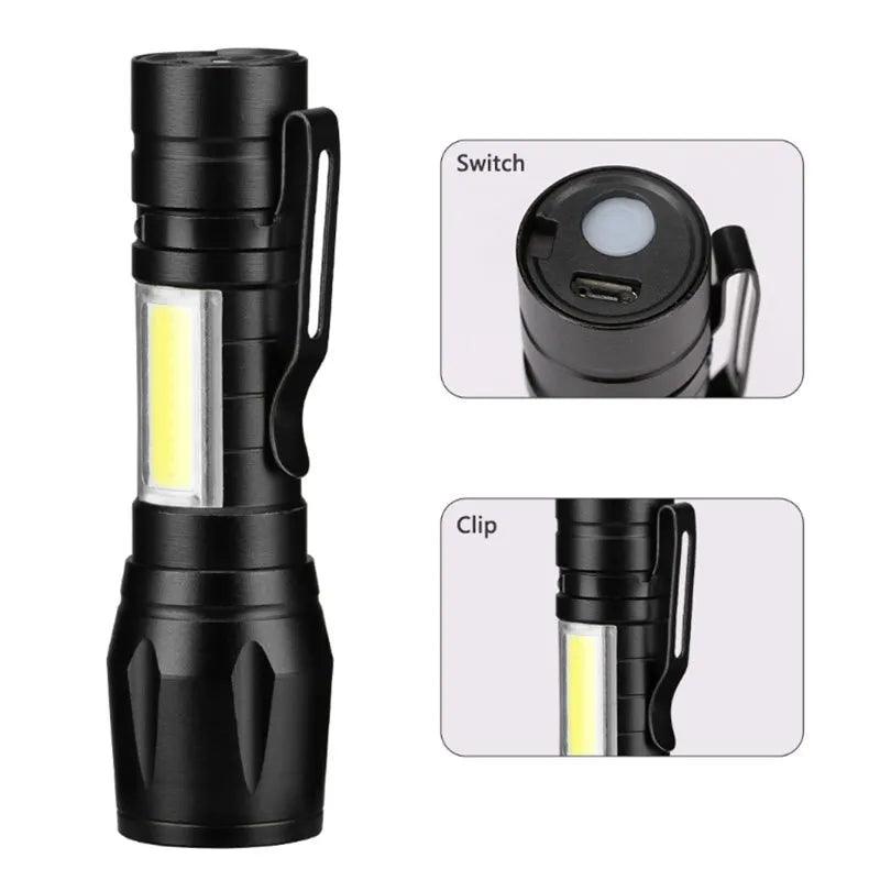 Rechargeable LED Flashlight: Compact & Bright Outdoor Torch  ourlum.com   