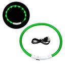 LED Pet Dog Collar Glowing Safety Light USB Flashing Luminous Necklace  ourlum.com S2 Green 40cm 