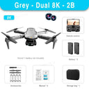  V88 Drone: Professional Dual-Camera Quadcopter for Stunning Aerial Footage  ourlum.com Grey Dual-8K-2B  