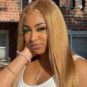 #27 Honey Blonde Human Hair Lace Front Wig HD Lace Pre Plucked