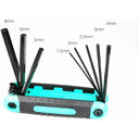 8 In 1 Folding Hex Wrench Metal Metric Allen Wrench Set