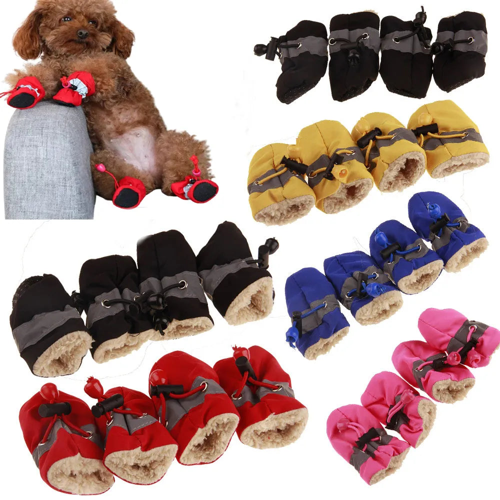 Antiskid Winter Dog Shoes: Waterproof, Anti-slip, Thick Warm Footwear  ourlum.com   