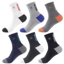 Breathable Cotton Blend Men's Sports Socks - Pack of 5, Size EU 38-43  Our Lum   