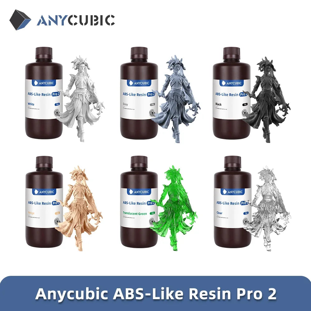 Newest Anycubic ABS-Like+ Resin Pro 2 Rapid UV Curing 405nm Standard Photopolymer Resin ABS 3D Resin High Precision for LCD