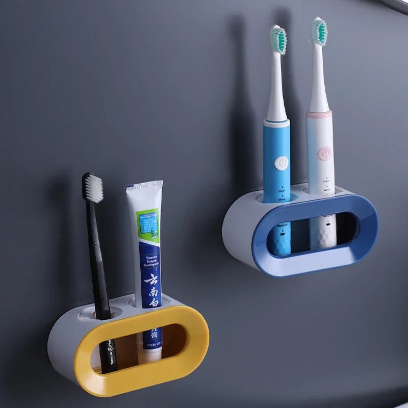 Electric Toothbrush Holder with Toothpaste Storage and Drainage System  ourlum.com   