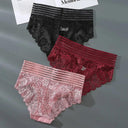 Elegant Lace Panties Trio Stylish Breathable Underwear Set