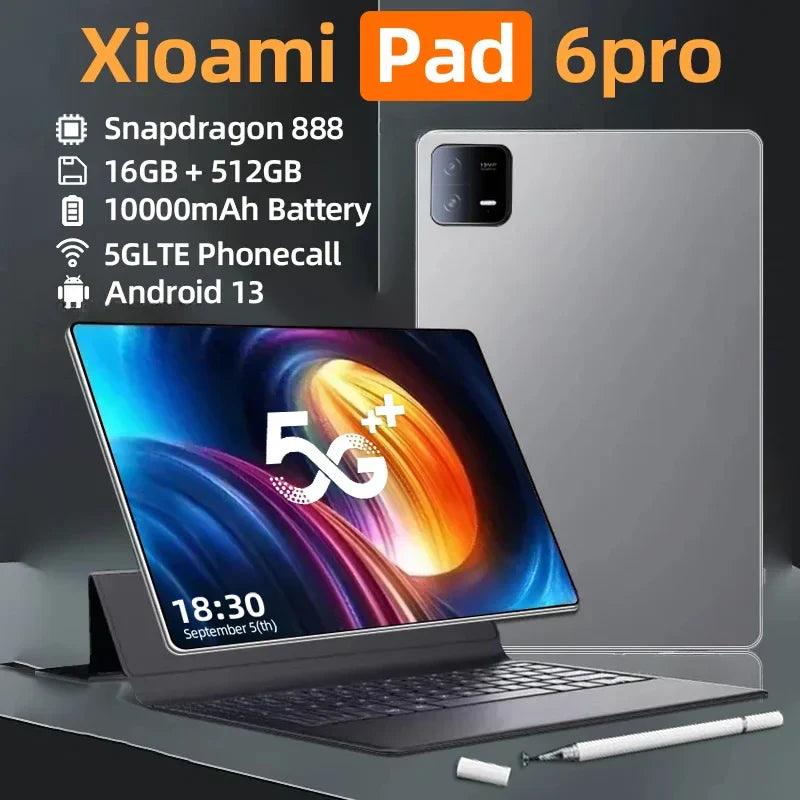 2024 Original Pad 6 Pro Snapdragon 888 Global Version Tablet PC Android 13 10000mAh RAM 16GB ROM 1TB 5G HD 4K Screen WIFI Mi  ourlum.com   