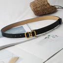 Stylish Women's PU Leather Belt with Designer Metal Buckle - Chic Waist Strap for Jeans, Dresses & Trousers  ourlum.com   