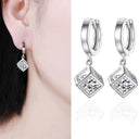 Starlight Elegance Silver Star Stud Earrings Dazzling Zircon Design