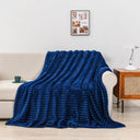 1pc Solid Color Flannel Blanket Soft Warm Throw for Travel