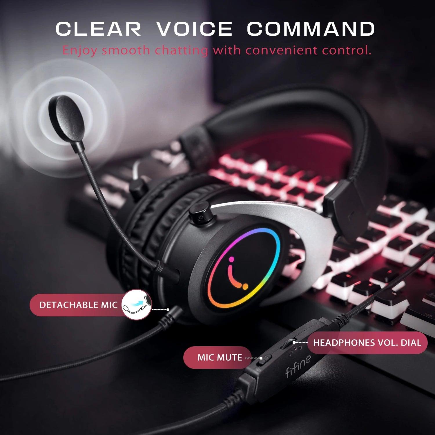 Dynamic RGB Gaming Headset with Multi-Device Compatibility and Immersive Sound -H3  ourlum.com   