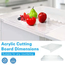 Acrylic Anti-slip Transparent Cutting Board with Lip for Kitchen