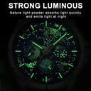 POEDAGAR Starry Sky Chronograph Watch Waterproof Luminous