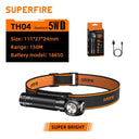 SUPERFIRE TH04 LED Headlamp: Rechargeable Headlight with Magnet Tail  ourlum.com TH04 With Headband without battery 