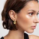 Chunky Vintage Gold Teardrop Earrings Elegant Steel Jewelry