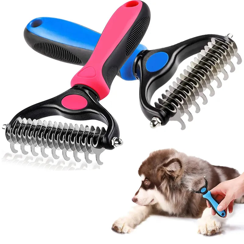 Professional Pet Deshedding Brush for Dogs and Cats: Reduce Shedding, Prevent Tangles, and Promote Blood Circulation  ourlum.com   