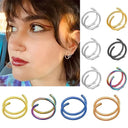 1PC 316L Stainless Steel Double Spiral Nose Hoop Ring