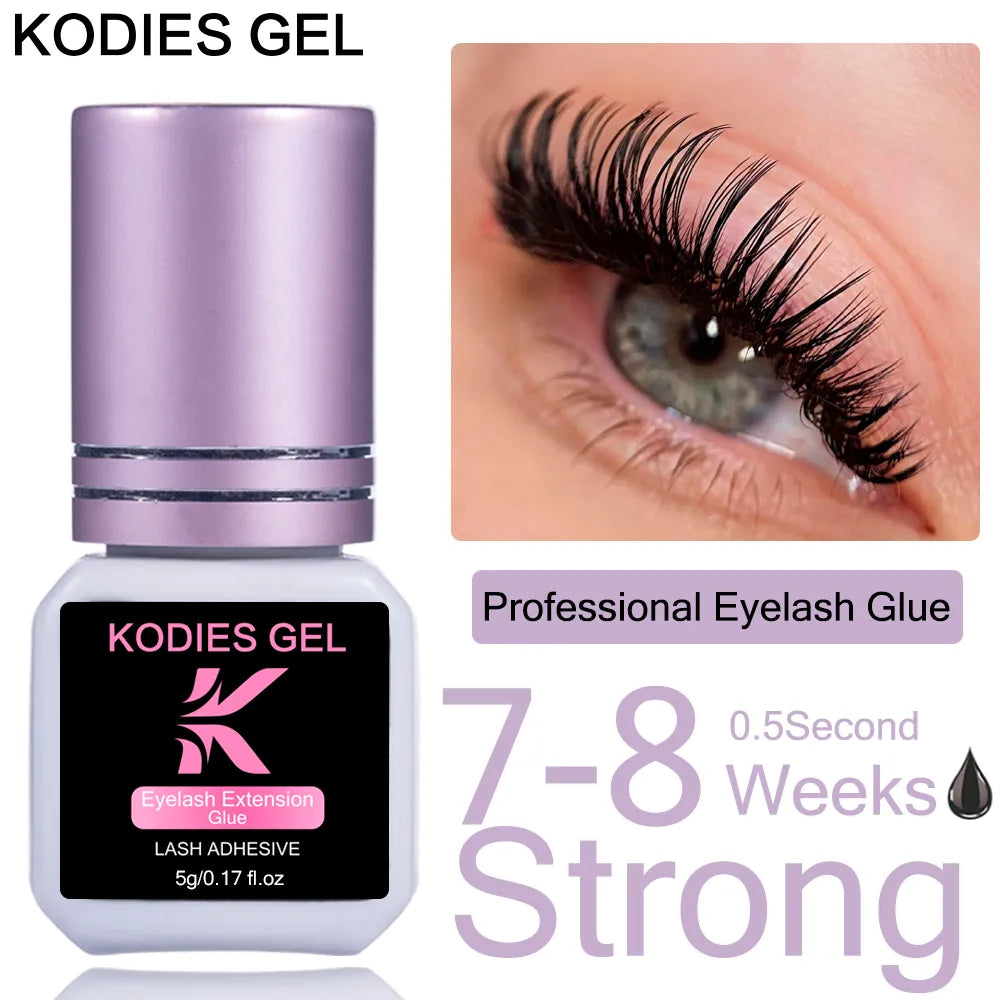 KODIES GEL Extra Strong Eyelash Glue Extension Supplies 5g 0.5 Second Dry Lash Glue for False Eyelash Waterproof Adhesive Lift  ourlum.com   