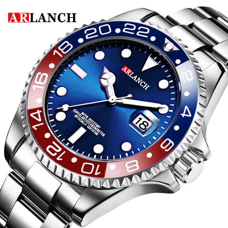 Luxury Stainless Steel Men's Quartz Sport Watch by ARLANCH - Water Resistant and Stylish Timepiece for Men  OurLum.com   